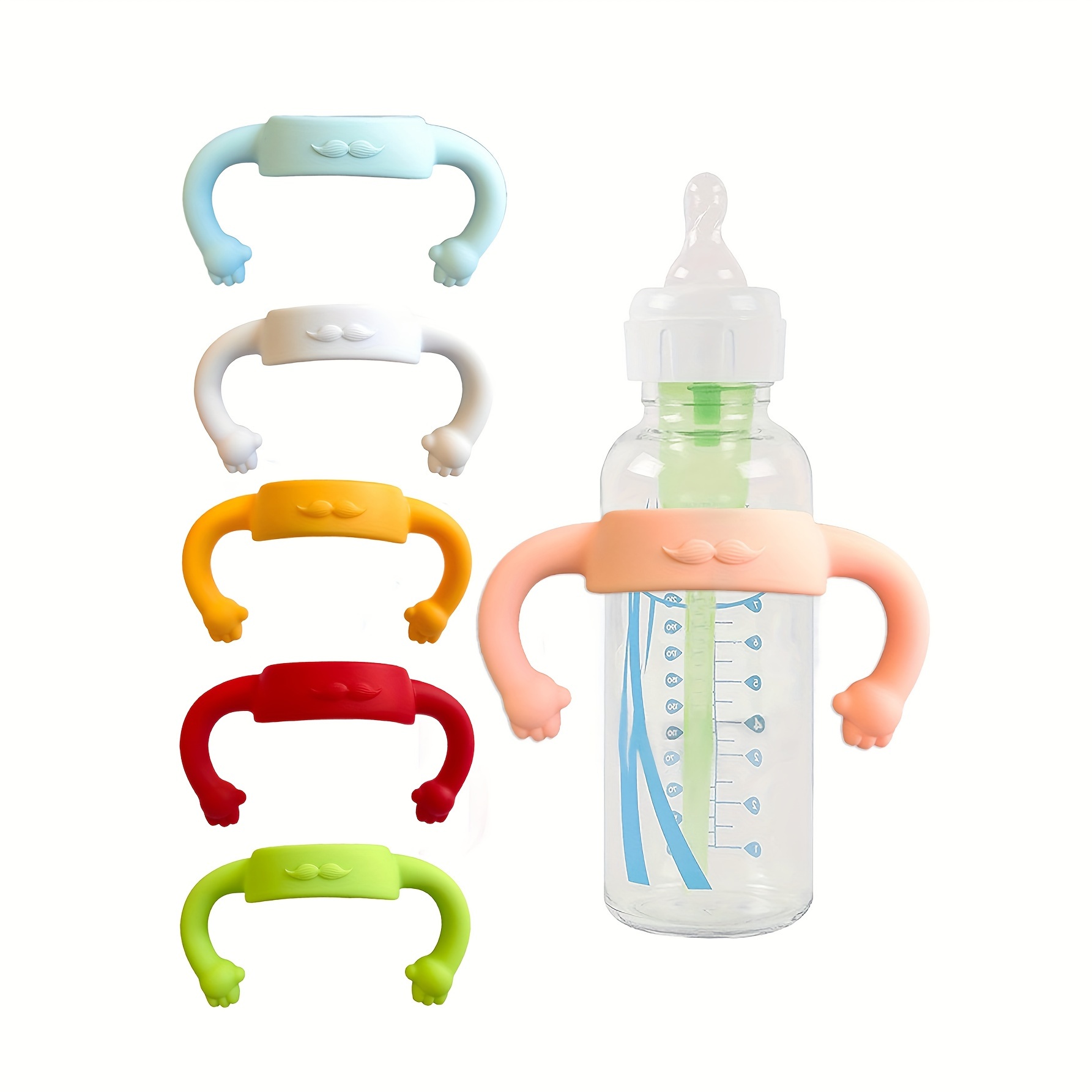 Zwitsal Baby Products - ปลอกหูหิ้วขวดนมซิลิโคนสากลมือเล็กๆ ด้ามจับนุ่มอเนกประสงค์สําหรับขวดคอปกติส่วนใหญ่