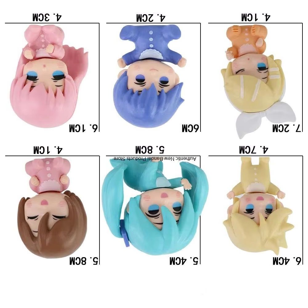 Baby Q Products - 6 ชิ้น/ชุด ฟิกเกอร์อนิเมะฮัตสึเนะ มิกุ รุ่นคิวเวอร์ชัน น่ารักแบบเบบี้เวอร์ชัน